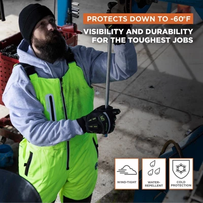 RefrigiWear Insulated Reflective High Visibility Extreme Softshell Bib Overalls 5 RefrigiWear Insulated Reflective High Visibility Extreme Softshell Bib Overalls - Image 3