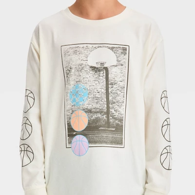 Boys' Basketball Long Sleeve Graphic T-Shirt - Art Class™ Blue 3 Boys' Basketball Long Sleeve Graphic T-Shirt - Art Class™ Blue