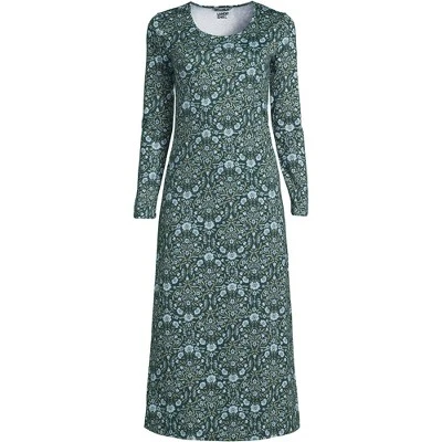 Lands' End Women's Cotton Long Sleeve Midcalf Nightgown 5 Lands' End Women's Cotton Long Sleeve Midcalf Nightgown - Image 3