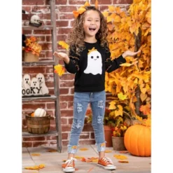Girls Looking Good, Ghoul Pullover & Cuffed Jeans Set - Mia Belle Girls -Best Clothing Store GUEST 45192202 4ec6 43d6 9c1f 029d5f84ba00