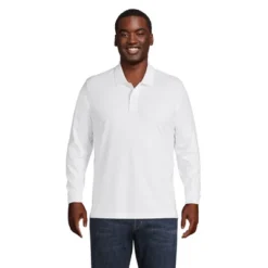Lands' End Men's Comfort First Long Sleeve Solid Mesh Polo -Best Clothing Store GUEST 452100f6 db5d 4bf8 aa9f d6576ad75136