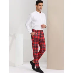 Lars Amadeus Men's Plaid Flat Front Business Dress Suit Pants -Best Clothing Store GUEST 45469c6e cfc6 420c afc4 176b9b499c06