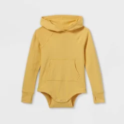 Girls' Adaptive Hooded Adjustable Long Sleeve Bodysuit - Cat & Jack™ Light Mustard Yellow -Best Clothing Store GUEST 475d5208 1ec9 461d b5a3 e763d65b2c75