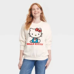 Women's Hello Kitty Cozy Graphic Sweatshirt - White -Best Clothing Store GUEST 4817e297 9f5a 44bd a766 34fcaaa45893