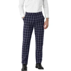 Lars Amadeus Men's Dress Plaid Pants Slim Fit Flat Front Check Chino Pants Trousers -Best Clothing Store GUEST 483160ef 9452 41dd 8123 2095ec5e5e20