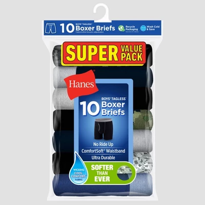 Hanes Boys' 10pk Camo Soft Comfort Boxer Briefs - Colors May Vary 5 Hanes Boys' 10pk Camo Soft Comfort Boxer Briefs - Colors May Vary - Image 3