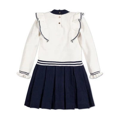 Hope & Henry Girls' Long Sleeve Mock Neck Ruffle Pinafore Sweater Dress, Infant 4 Hope & Henry Girls' Long Sleeve Mock Neck Ruffle Pinafore Sweater Dress, Infant - Image 2