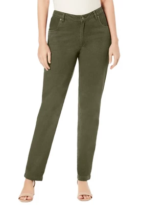 Jessica London Women’s Plus Size Petite Classic Cotton Denim Straight Jeans 7 Jessica London Women’s Plus Size Petite Classic Cotton Denim Straight Jeans - Image 5