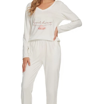 Cheibear Womens Sleepwear Lounge V-Neck Soft Nightwear With Pants Long Sleeve Pajama Set 6 Cheibear Womens Sleepwear Lounge V-Neck Soft Nightwear With Pants Long Sleeve Pajama Set - Image 4