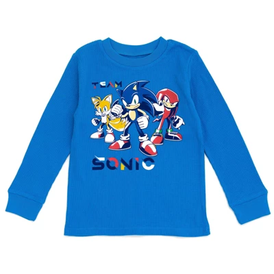 SEGA Sonic The Hedgehog Tails Knuckles Thermal T-Shirt Pants Little Kid To Big Kid 3 SEGA Sonic The Hedgehog Tails Knuckles Thermal T-Shirt Pants Little Kid To Big Kid