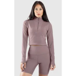 90 Degree By Reflex Interlink Ribbed Half Zip Long Sleeve Crop Top -Best Clothing Store GUEST 4cdc7b5f 994e 4201 9635 52f691288b35