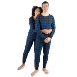 Leveret Mens Two Piece Cotton Plaid Christmas Pajamas