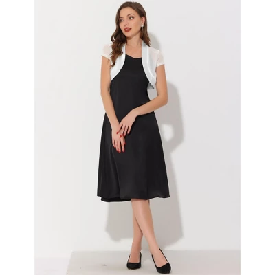 Allegra K Women's Cap Sleeve Business Open Front Mesh Crop Shrug Bolero 4 Allegra K Women's Cap Sleeve Business Open Front Mesh Crop Shrug Bolero - Image 2