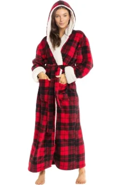 Women's Warm Winter Robe, Plush Fleece Full Length Long Hooded Bathrobe -Best Clothing Store GUEST 5000410f e0cd 4fc3 9c64 293f26106dc6