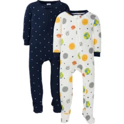 Gerber Baby & Toddler Boys Snug Fit Footed Cotton Pajamas, 2-Pack -Best Clothing Store GUEST 503b43cc e968 40c3 b668 3771ff13a3fb