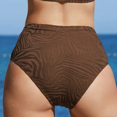 Women's Zebra Jacquard High Waist Bikini Bottom - Cupshe 6 Women's Zebra Jacquard High Waist Bikini Bottom - Cupshe - Image 4