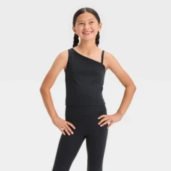 Girls' Asymmetrical Cropped Tank Top - All In Motion™ -Best Clothing Store GUEST 507c54f2 8a2a 4bce afcc 941adf4cbbcd