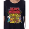 Scooby-Doo Womens' The Gang Heavy Meddle Nightgown Sleep Pajama Shirt Black