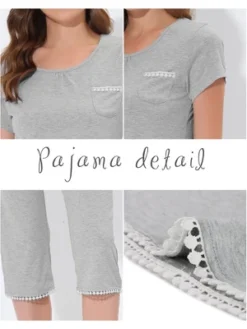 Cheibear Womens Sleepwear Pajama Set Nightwear Round Neck Loungewear With Capri Pants 11 Cheibear Womens Sleepwear Pajama Set Nightwear Round Neck Loungewear With Capri Pants -Best Clothing Store GUEST 514cdae9 ee7d 424c 9dff f7e36a9e8c10