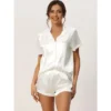 Cheibear Women's Satin Button Short Sleeve Shirt And Shorts 2 Pcs Pajama Set 1 Cheibear Women's Satin Button Short Sleeve Shirt And Shorts 2 Pcs Pajama Set -Best Clothing Store GUEST 51532361 b1dd 406d a6a2 04d48e5dc440