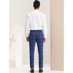 Lars Amadeus Men's Dress Plaid Pants Slim Fit Stretch Flat Front Plaid Trousers -Best Clothing Store GUEST 5290e80a 39a9 4884 bfa5 133516aabae8