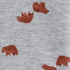 Carter's Just One You® Baby 3pc Bear Thermal Top & Bottom Set With Hat - Gray