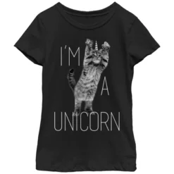 Girl's Lost Gods I'm A Unicorn Cat T-Shirt -Best Clothing Store GUEST 534a3b8b 4ce8 433e ad51 ce08461cab65