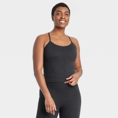 Women's Light Support Seamless Rib Cami Cropped Sports Bra - All In Motion™ 4 Women's Light Support Seamless Rib Cami Cropped Sports Bra - All In Motion™ - Image 2