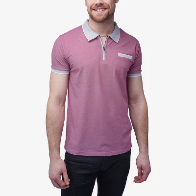 X RAY Men's Short Sleeve Zip-Neck Polo 4 X RAY Men's Short Sleeve Zip-Neck Polo - Image 2