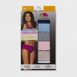 Fruit Of The Loom Women's 6pk 360 Stretch Comfort Cotton Hipster Underwear - Colors May Vary