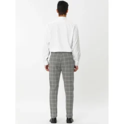 Lars Amadeus Men's Dress Plaid Slim Fit Flat Front Business Pencil Pants With Pockets -Best Clothing Store GUEST 56d21192 76d5 4f34 8c8d 205e328825ff