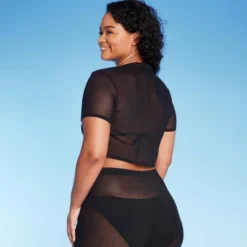 Women's Mesh Drawstring Ruched Cover Up Top - Wild Fable™ -Best Clothing Store GUEST 57bb9440 a341 4cd7 8ba8 10cd74ecb329