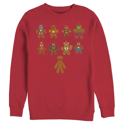 Men's Marvel Christmas Gingerbread Cookie Avengers Sweatshirt 4 Men's Marvel Christmas Gingerbread Cookie Avengers Sweatshirt - Image 2