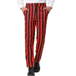 Lars Amadeus Men's Striped Casual Color Block Pants -Best Clothing Store GUEST 57d31771 887f 48b6 ac10 4ebf90cb5bb7
