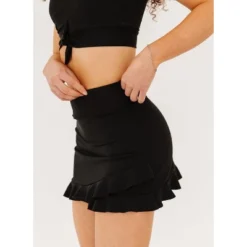 Lime Ricki Women's Black Ultra High-Waist Skirt W/ Bottoms