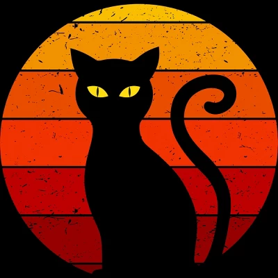 Junior's Design By Humans Vintage Retro Sunset Halloween Black Cat I By Lemonpepper T-Shirt 3 Junior's Design By Humans Vintage Retro Sunset Halloween Black Cat I By Lemonpepper T-Shirt