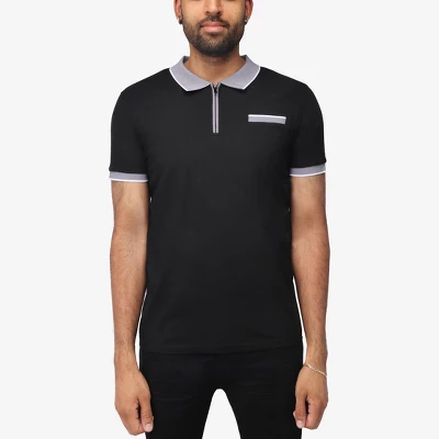 X RAY Men's Short Sleeve Zip-Neck Polo 5 X RAY Men's Short Sleeve Zip-Neck Polo - Image 3