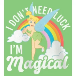 Girl's Peter Pan St. Patrick's Day Tinkerbell I Don't Need Luck I'm Magical T-Shirt