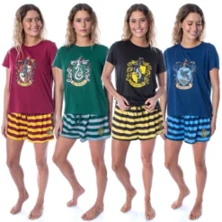 Harry Potter Women's Hogwarts Castle Shirt And Shorts Pajama Set - All 4 Houses -Best Clothing Store GUEST 59a6b6bf d5fe 447b bc4e 5bea1abdbcbd