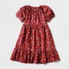 Girls' Adaptive Short Sleeve Woven Dress - Cat & Jack™ Burgundy -Best Clothing Store GUEST 5a3c93be fe51 439a 8211 a46ca41685b5