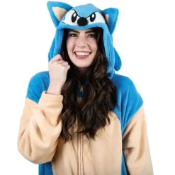 Sonic The Hedgehog Sonic Adult Hooded Kigurumi Union Suit -Best Clothing Store GUEST 5b196f59 7b74 415a 9abf 6e0a840f58ce