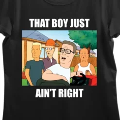 King Of The Hill That Boy Just Ain't Right Crew Neck Short Sleeve Black Women's T-shirt