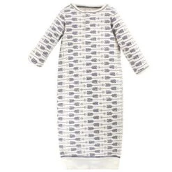 Touched By Nature Baby Boy Organic Cotton Henley Long-Sleeve Gowns 3pk