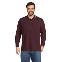 Lands' End Men's Comfort First Long Sleeve Solid Mesh Polo -Best Clothing Store GUEST 5d3c86bf 9288 46bd 8ea0 71ce2ba4eb50