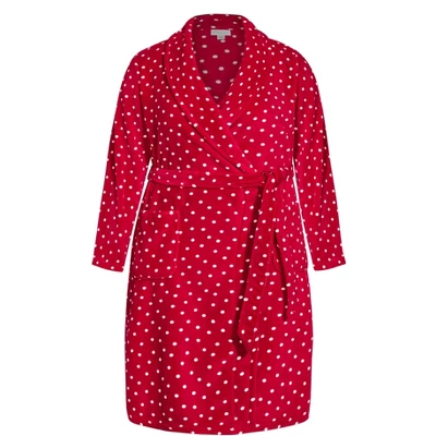 Women's Plus Size Spot Robe - Red | AVENUE 4 Women's Plus Size Spot Robe - Red | AVENUE - Image 2