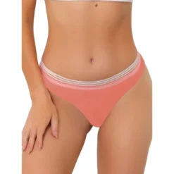 Allegra K Women's Unlined No Show Breathable Smooth Color-Block Thongs -Best Clothing Store GUEST 5e783d0d afea 45b7 94ef 119b1c8f69f5