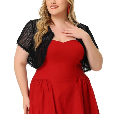 Agnes Orinda Women's Plus Size Sheer Lace Shrug Elegant Crop Cardigan 9 Agnes Orinda Women's Plus Size Sheer Lace Shrug Elegant Crop Cardigan - Image 7