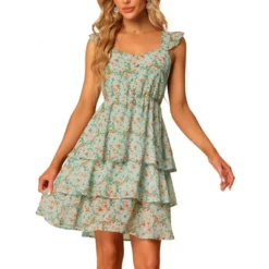 Allegra K Women's Floral Tie Back Sweetheart Ruffle Layered Sleeveless Mini Summer Dress 15 Allegra K Women's Floral Tie Back Sweetheart Ruffle Layered Sleeveless Mini Summer Dress -Best Clothing Store GUEST 5fcf5fcd 5b99 4950 9ad2 f500e4270e20