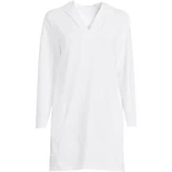 Lands' End Women's Cotton Jersey Long Sleeve Hooded Swim Cover-up Dress -Best Clothing Store GUEST 5ffccfef 0387 4a6e b94d b849d7d8f8fd