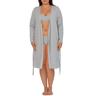 Smart & Sexy Comfort Cotton Rib Cardigan Robe 4 Smart & Sexy Comfort Cotton Rib Cardigan Robe - Image 2